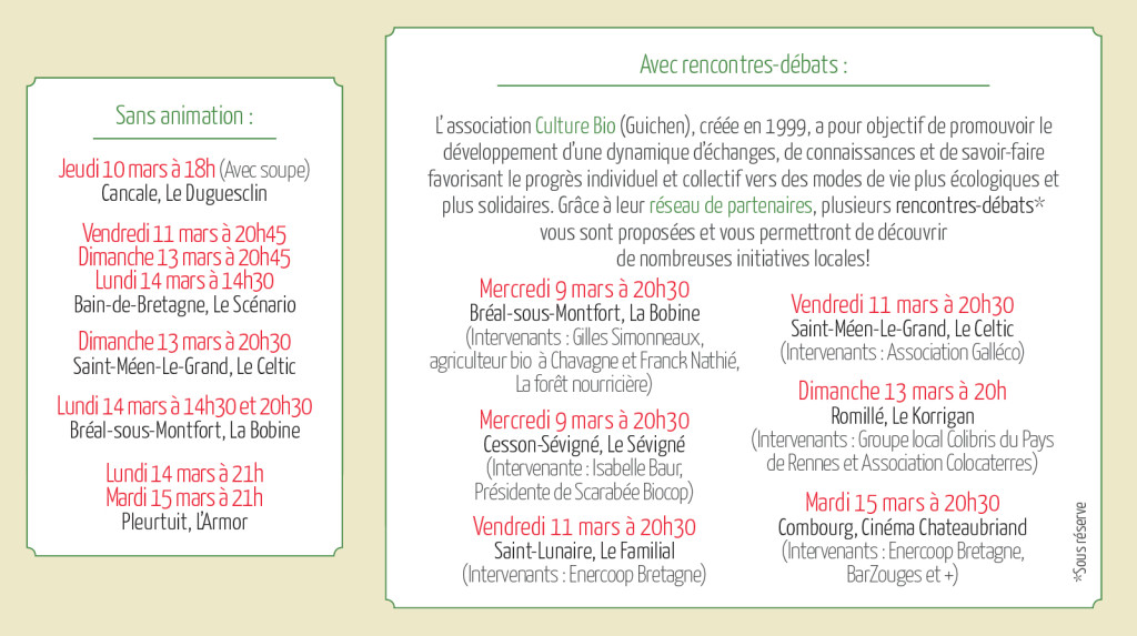 horaires de action demain